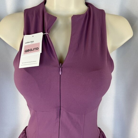 NWT Amazon Purple Front Zipper Tennis Dress with Shorts - Picture 5 of 10